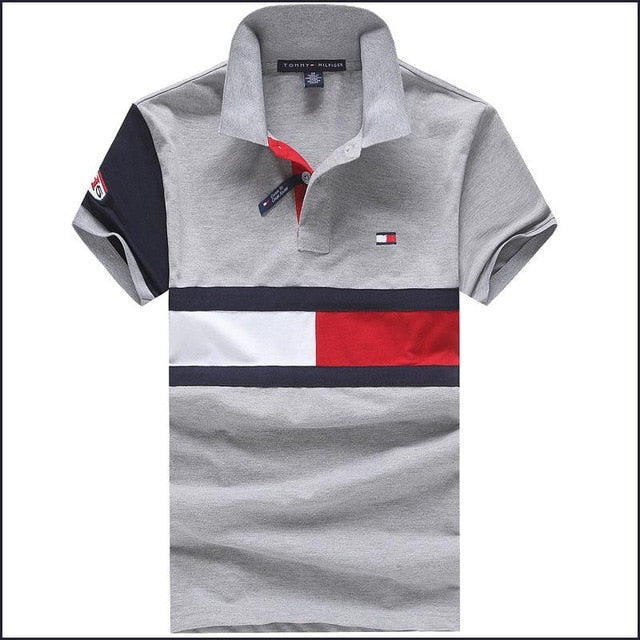 Man Polo Shirt Brand Mens Casual Deer Embroidery  Polo shirt Men Short Sleeve High Quantity Polo Men