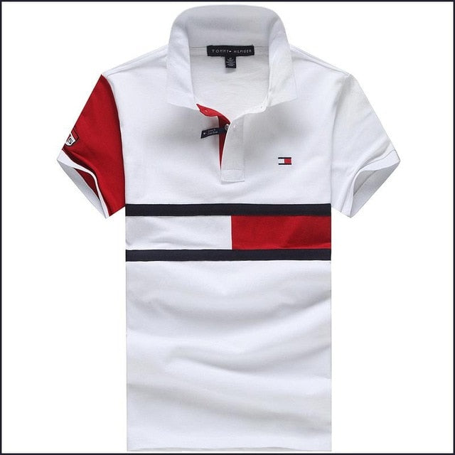 Man Polo Shirt Brand Mens Casual Deer Embroidery  Polo shirt Men Short Sleeve High Quantity Polo Men